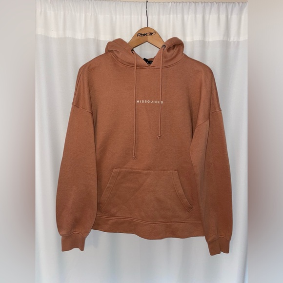Missguided Tops - Misguided hoodie sweatshirt women’s size 4 burnt orange long sleeve hood